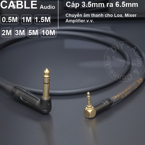 Cáp chuyển 3.5 ra 6.5 DIY 0.5 đến 10 mét - 3.5mm to 6.35mm TRS cable