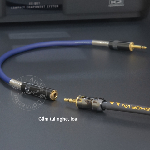Dây 3.5 mono sang stereo cắm Tai nghe Loa cho đài cassette DIY 0.2 đến 1 mét - 3.5mm mono to stereo audio cable