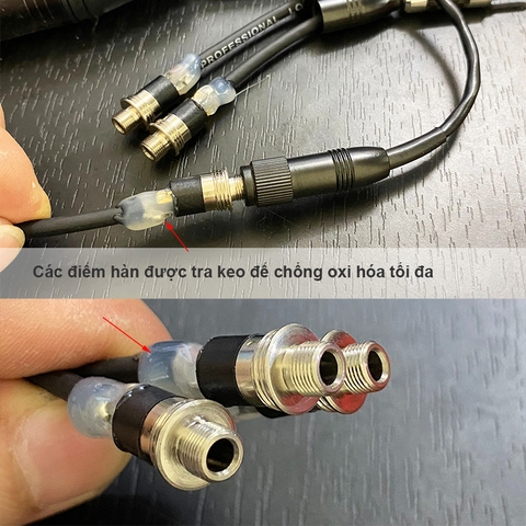 Cáp 3.5 nối dài vặn ren cho micro 0.1 đến 5 mét - 3.5mm stereo cable with lock for microphone