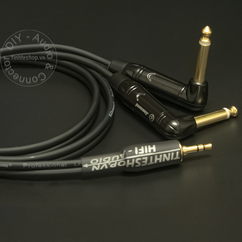 Dây 3.5 sang 2 đầu 6.5 DIY dài 0.5 đến 10 mét - 3.5mm x2 6.35mm cable