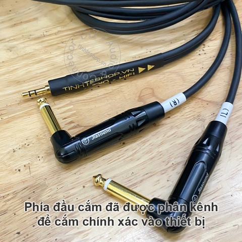 Dây 3.5 sang 2 đầu 6.5 chuyển âm thanh từ Điện thoại Máy tính sang Loa kiểm âm Mixer