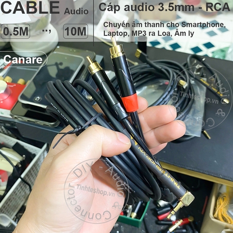 Dây 3.5 ra bông sen Canare Nhật Bản 0.5 đến 10 mét - High Performance 3.5mm Square to 2 RCA Stereo Audio Cable