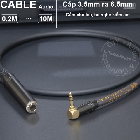 Cáp 3.5 sang 6.5 DIY 0.2 đến 5 mét - 3.5mm male to 6.5mm female cable