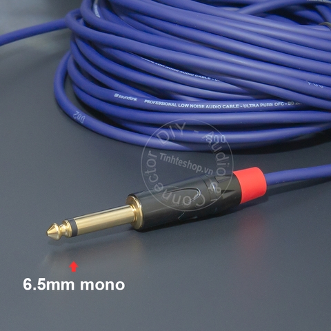 Cáp 3.5 mono sang 6.5 mono cắm cho Micro Bộ thu âm - 1/4 to 1/8 mono audio cable