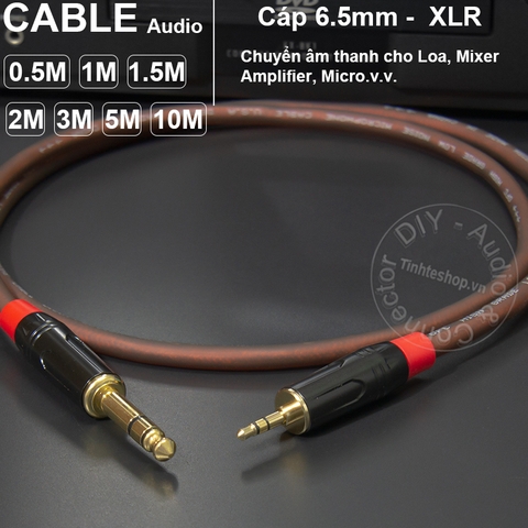 Dây 3.5 ra 6 ly stereo DIY 0.5M đến 10M - 3.5mm to 1/4 TRS cable
