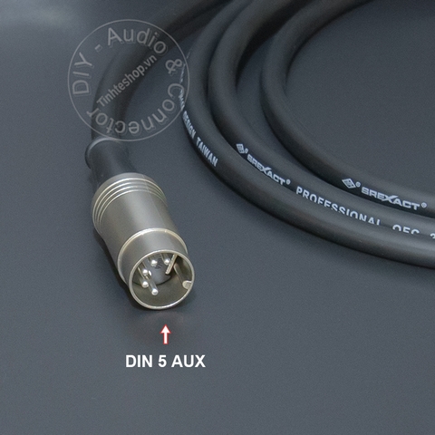 Dây 3.5mm sang 5pin chuyển âm thanh từ Smarphone Máy tính sang Âm ly cổ Châu Âu - 1/8 to MIDI 5 pin AUX