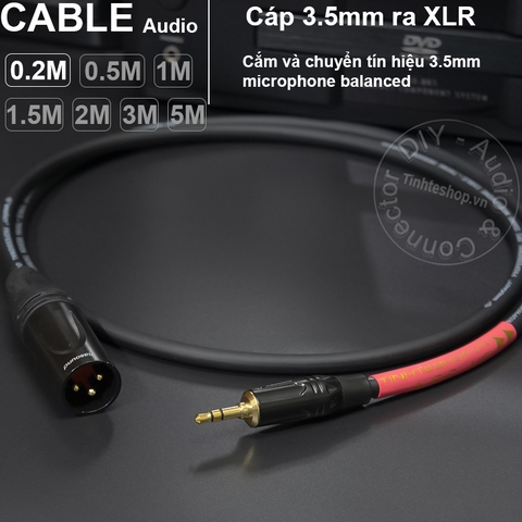 Dây 3.5 ra canon XLR đực microphone DIY 0.2M đến 5M - 3.5mm to XLR male micro balanced