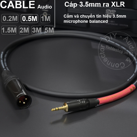 Dây 3.5 ra canon XLR đực microphone DIY 0.2M đến 5M - 3.5mm to XLR male micro balanced