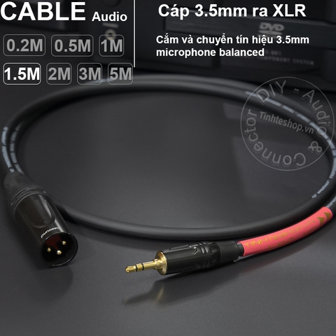 Dây 3.5 ra canon XLR đực microphone DIY 0.2M đến 5M - 3.5mm to XLR male micro balanced