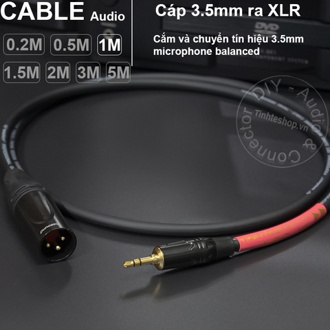 Dây 3.5 ra canon XLR đực microphone DIY 0.2M đến 5M - 3.5mm to XLR male micro balanced