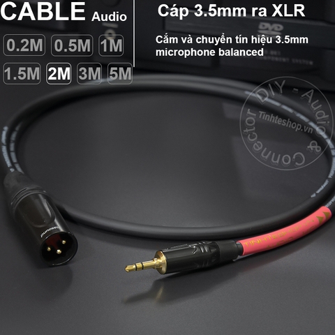Dây 3.5 ra canon XLR đực microphone DIY 0.2M đến 5M - 3.5mm to XLR male micro balanced