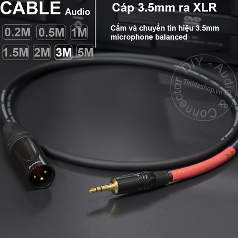 Dây 3.5 ra canon XLR đực microphone DIY 0.2M đến 5M - 3.5mm to XLR male micro balanced