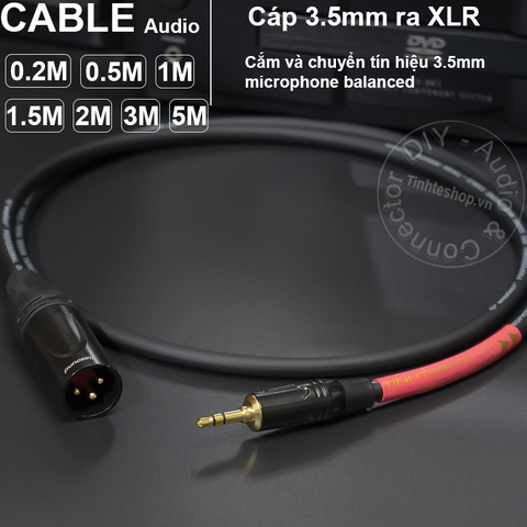 Dây 3.5 ra canon XLR đực microphone DIY 0.2M đến 5M - 3.5mm to XLR male micro balanced