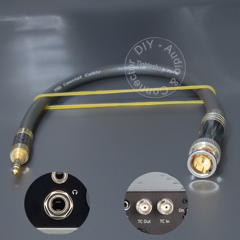 Cáp 3.5 sang BNC 75 Ohm cho Camera Thiết bị thu âm DAC.v.v. - DIY 3.5mm TRS to male BNC coaxial cable
