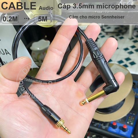 Dây micro Sennheiser 3.5mm sang 6.5mm - 3.5mm to 6.5mm TS locking cable records from Guitar Piano Mixer to Sennheiser Microphone