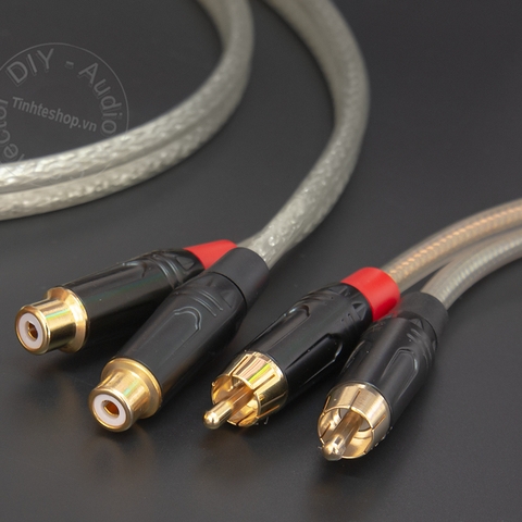 Dây cáp chia AV 1 ra 2 DIY 0.2M đến 5M - RCA female to 2 RCA female cable