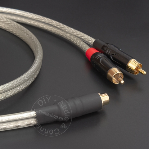Cáp chia hoa sen AV cái sang 2 đực DIY 0.2M đến 5M - RCA female to 2 RCA male cable