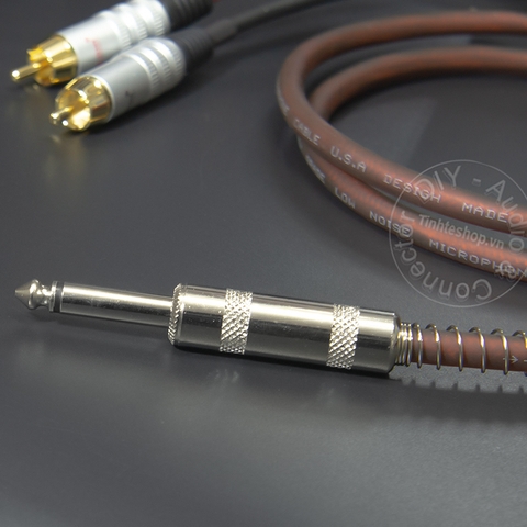 6.5 ly mono ra 2AV DIY 0.5M đến 10M - 6.35mm mono to RCA cable