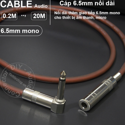 Cáp nối micro 6.5mm đực sang cái  - 6.5mm male to female microphone cable