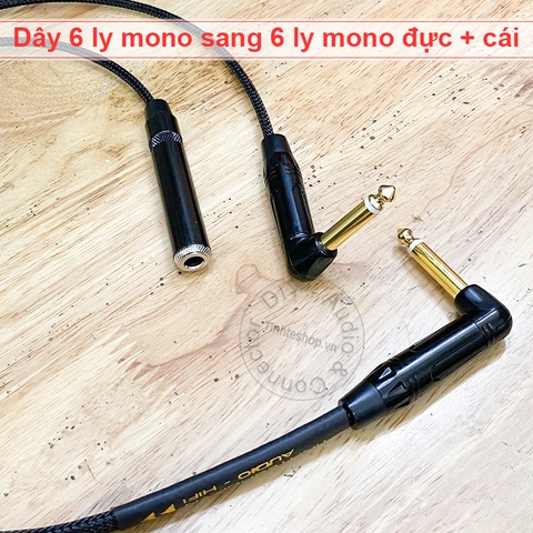 Cáp 6 ly chia 1 đầu đực 1 đầu cái - 6.5 audio cable split 1 male to 1 female 1 male