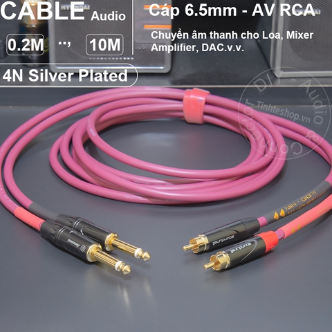 Dây 6 ly sang jack bông sen lõi đồng mạ bạc chuyển âm thanh cho DAC Mixer Sound card Loa Âm ly