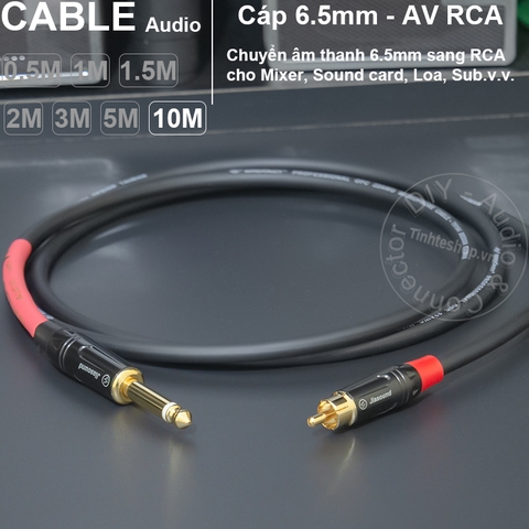 Cáp 6.5 sang hoa sen AV DIY 0.5 đến 5 mét cắm từ Sound card Mixer Âm ly sang loa - 6.35mm TS to lotus audio cable