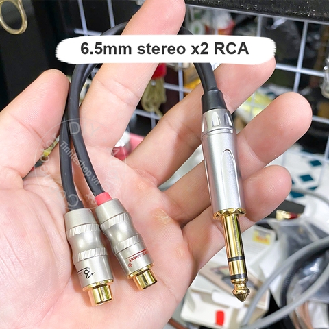 Dây jack AV đực sang 6 ly cái 15Cm - RCA male to 6.5mm female adapter
