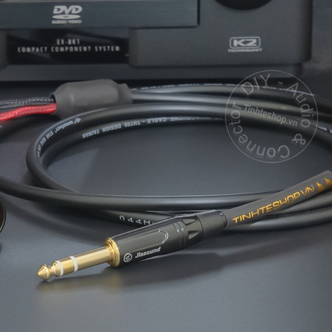 Cáp chuyển 6 ly stereo sang XLR DIY 0.5 đến 5 mét - 6.5mm TRS to 2 XLR male cable