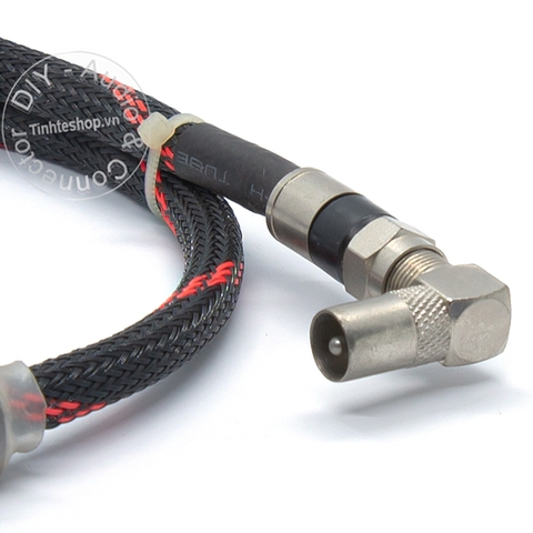 Cáp anten DVB T2 đầu thẳng đầu vuông góc DIY 0.8M đến 10M - 90 Degree TV 9.5mm Coaxial Cable Aerial Male To Male RF Antenna Cable
