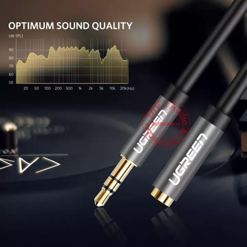 Cáp audio 3.5mm AUX đực sang cái - Audio 3.5mm cable male to female gold 24K OFC 4N Ugreen AV118 1M ... 5M