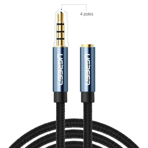 Cáp audio 3.5mm AUX 4 nấc nối dài 1 đầu đực 1 đầu cái - Audio 3.5mm AUX 4 pole TRRS cable 0.5M 1M 1.5M 2M