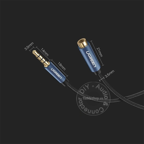 Cáp audio 3.5mm AUX 4 nấc nối dài 1 đầu đực 1 đầu cái - Audio 3.5mm AUX 4 pole TRRS cable 0.5M 1M 1.5M 2M