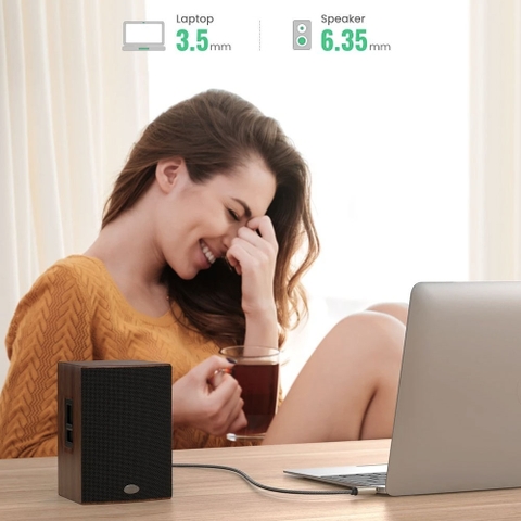 Cáp 3.5 ra 6.5 TRS Ugreen AV127 dài từ 1 mét đến 10 mét - 3.5mm to 1/4 TRS cable