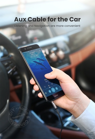 Cáp âm thanh 3.5 Ugreen AV119 siêu mỏng 1 đầu thẳng 1 đầu bẻ góc 0.5 mét đến 5 mét