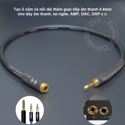Cáp 4.4mm nối dài 0.1 đến 10 mét - DIY extension 4.4mm balanced audio cable