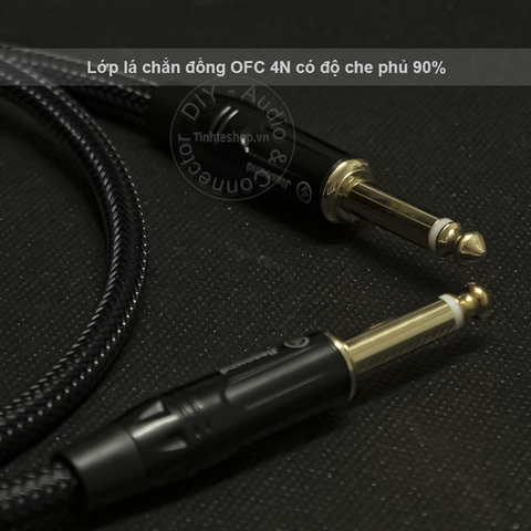 Cáp audio 2 đầu 6.35mm mono OFC 4N - Dây âm thanh 6.5mm cho Đàn Đàn guitar 1M 1.5M 2M 3M
