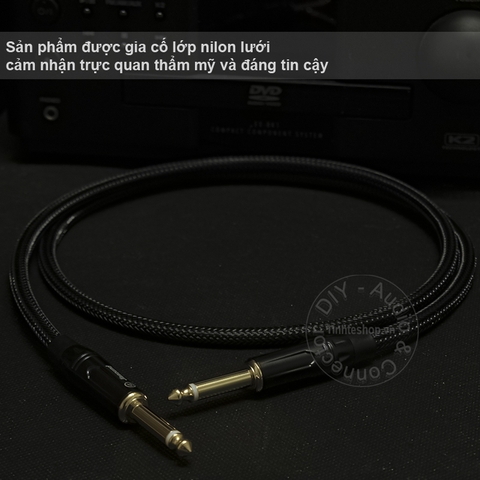 Cáp audio 2 đầu 6.35mm mono OFC 4N - Dây âm thanh 6.5mm cho Đàn Đàn guitar 1M 1.5M 2M 3M