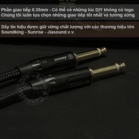 Cáp audio 2 đầu 6.35mm mono OFC 4N - Dây âm thanh 6.5mm cho Đàn Đàn guitar 1M 1.5M 2M 3M