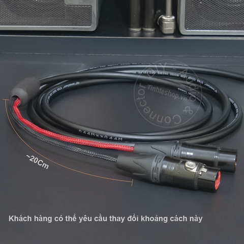 Dây jack 6 ly stereo ra 2 XLR cái DIY 0.5 đến 5 mét - 6.5mm TRS audio cable to 2 female canons