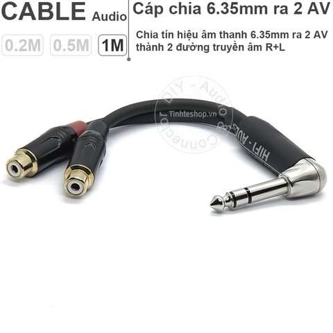 Cáp audio 6.35mm 6.5mm stereo ra 2 AV audio R+L Loa Amplifier 0.2M 0.5M 1M
