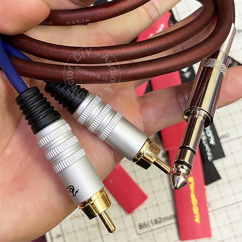 Dây 6 ly ra hoa sen DIY 0.5M đến 10M - TRS 1/4 to 2 RCA cable