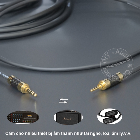 Dây 2.5 ra 3.5 TRS DIY 0.2 đến 10 mét - 2.5mm to 3.5mm stereo audio cable