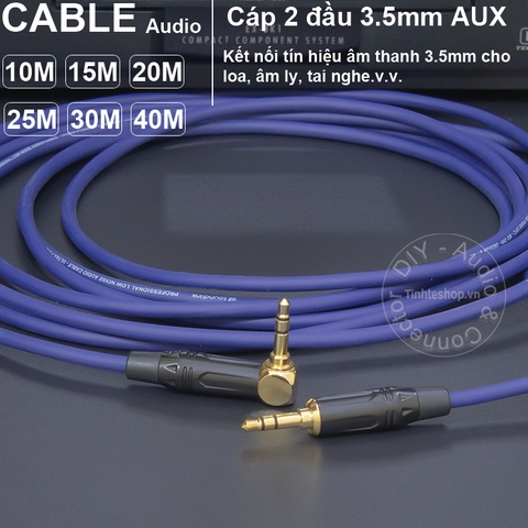 Cáp 3.5 2 đầu DIY dài 10 đến 40 mét - Dây âm thanh 3.5mm AUX