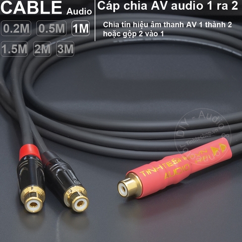 Dây hoa sen 1 ra 2 DIY 0.2 đến 3 mét - AV splitter cable female to 2 female