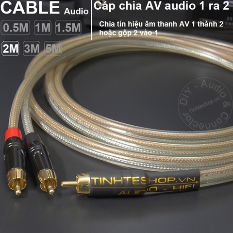 Dây chia hoa sen AV đực ra 2 AV đực DIY 0.5M đến 5M - RCA male to 2 male cable