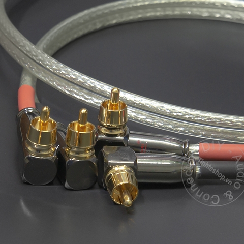 Cáp 2 đầu AV vuông góc DIY 0.5 đến 5 mét - DIY 90 degree curved RCA audio cord