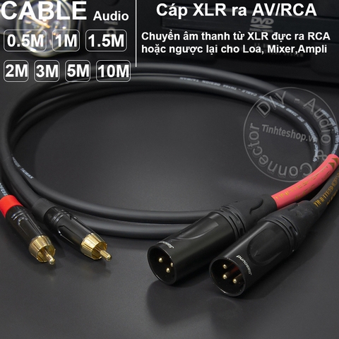 Dây XLR ra RCA 1 cặp DIY 0.5M đến 10M - RCA to XLR male cable