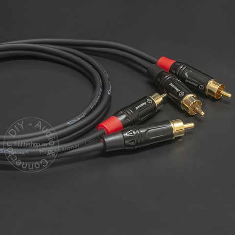 Cáp AV 2 đầu bông sen - RCA Audio cable DIY OFC 4N gold 24K plugs 0.5M 1M 1.5M... 20M