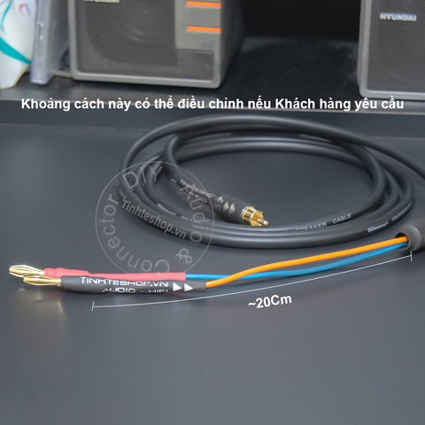 Dây hoa sen sang bắp chuối DIY chuyển âm thanh cho DAC Âm ly sang Loa - RCA to banana audio cable