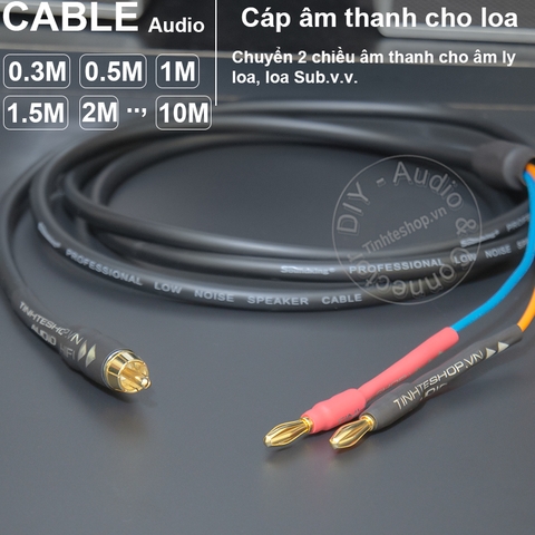 Dây hoa sen sang bắp chuối DIY chuyển âm thanh cho DAC Âm ly sang Loa - RCA to banana audio cable